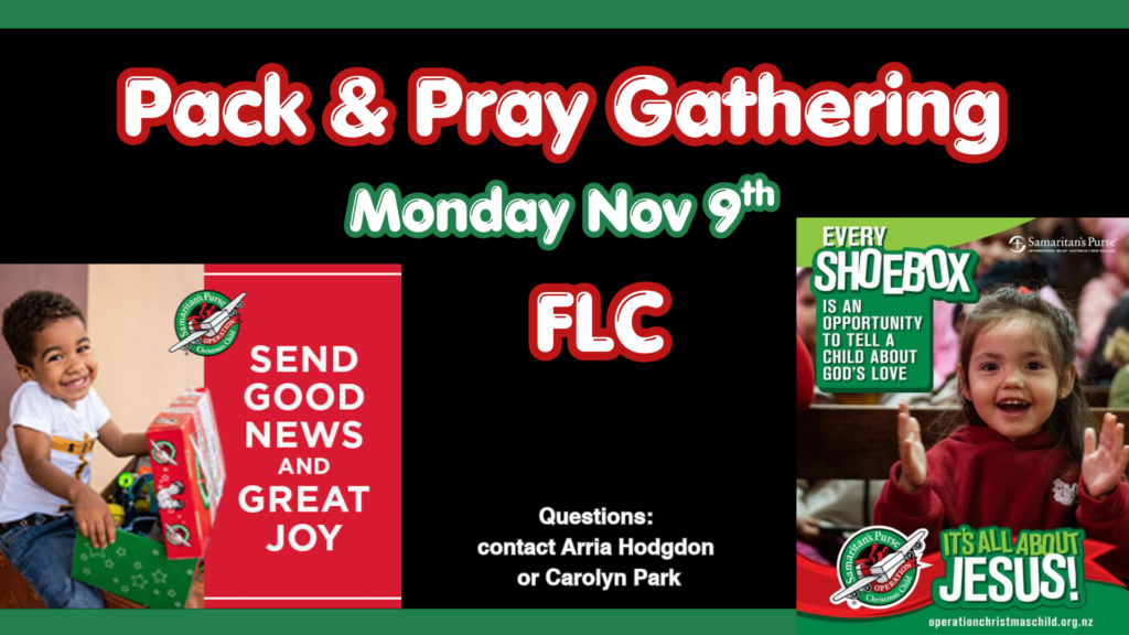 Operation Christmas Child Shoebox Pack & Pray Gathering